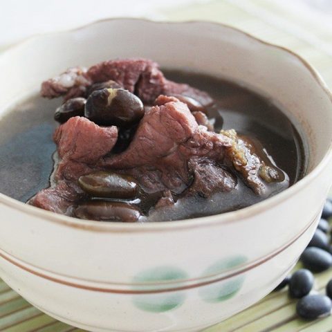 Black Beans with Pork Ribs Soup