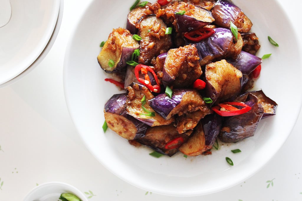 Stirfried Brinjal with Garlic & Dried Shrimp Foodelicacy
