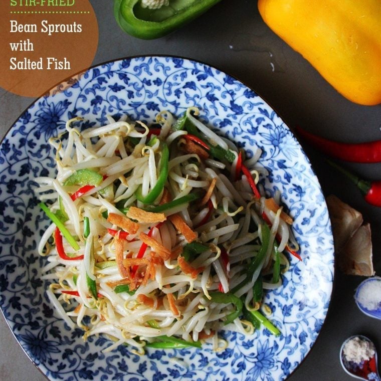 Stirfried Bean Sprouts with Salted Fish Foodelicacy