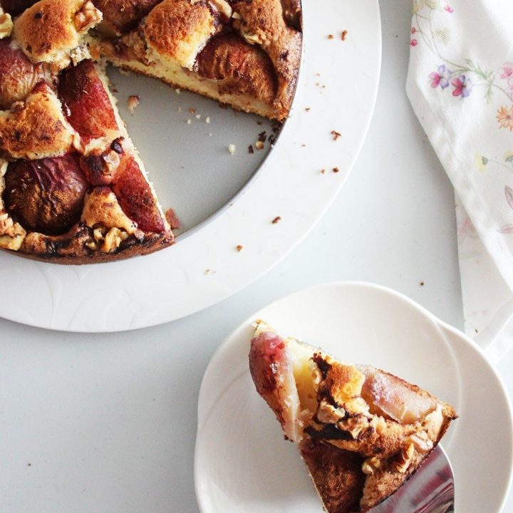 Nectarine Walnut Torte