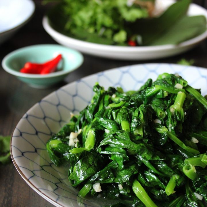 Flash-Fried Pea Shoots with Garlic