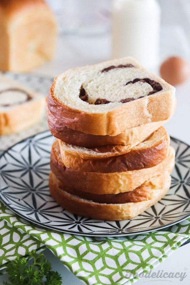 red bean milk bread