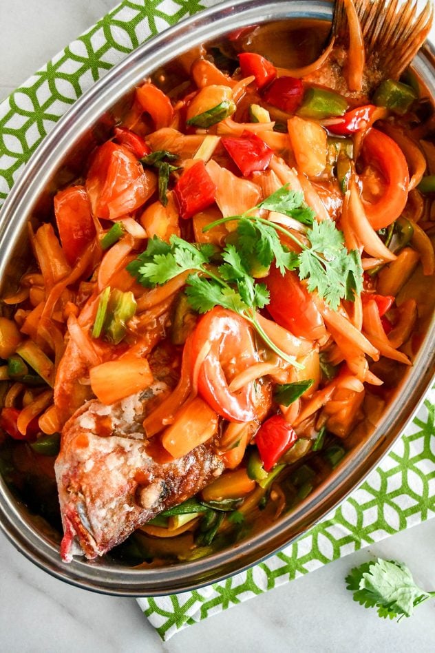 ChineseStyle Superior Sweet and Sour Whole Fish Foodelicacy