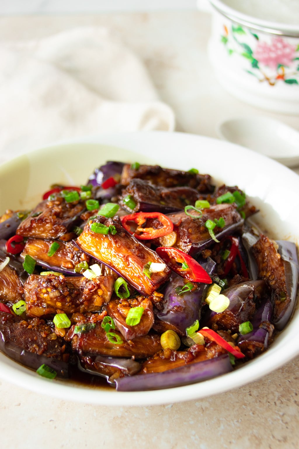 Stir-fried Brinjal with Garlic & Dried Shrimp