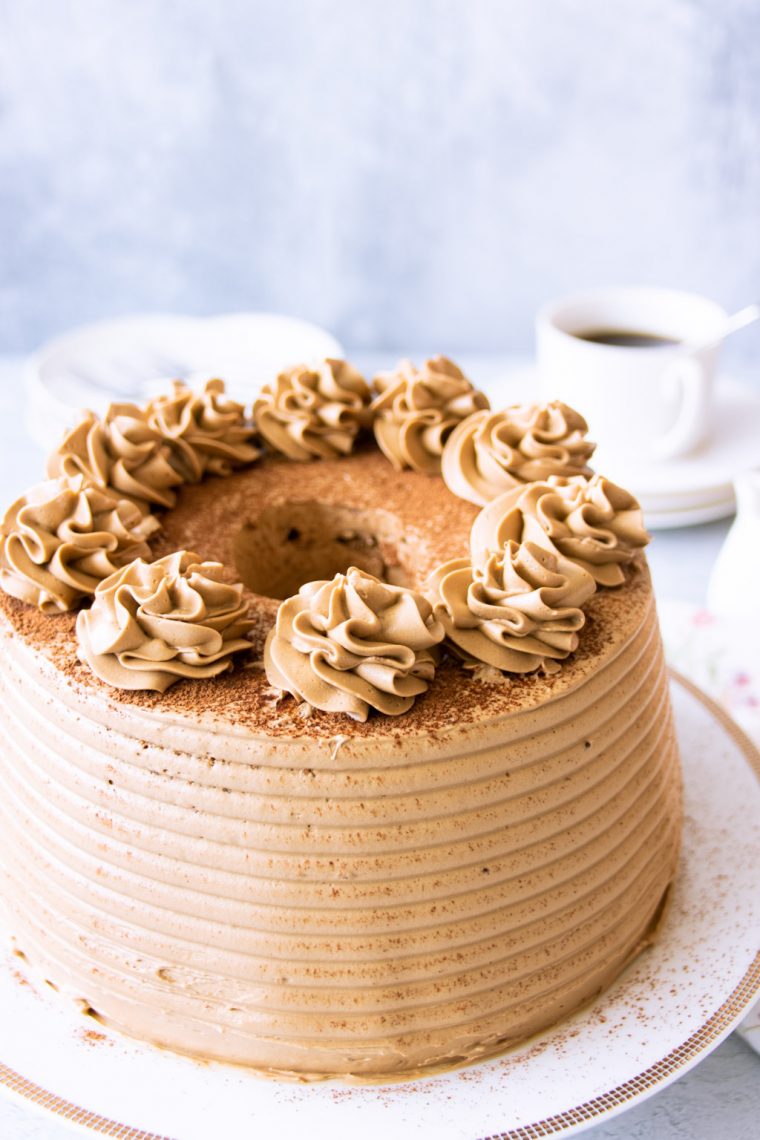 Coffee Chiffon Cake with the Perfect Coffee Buttercream Frosting