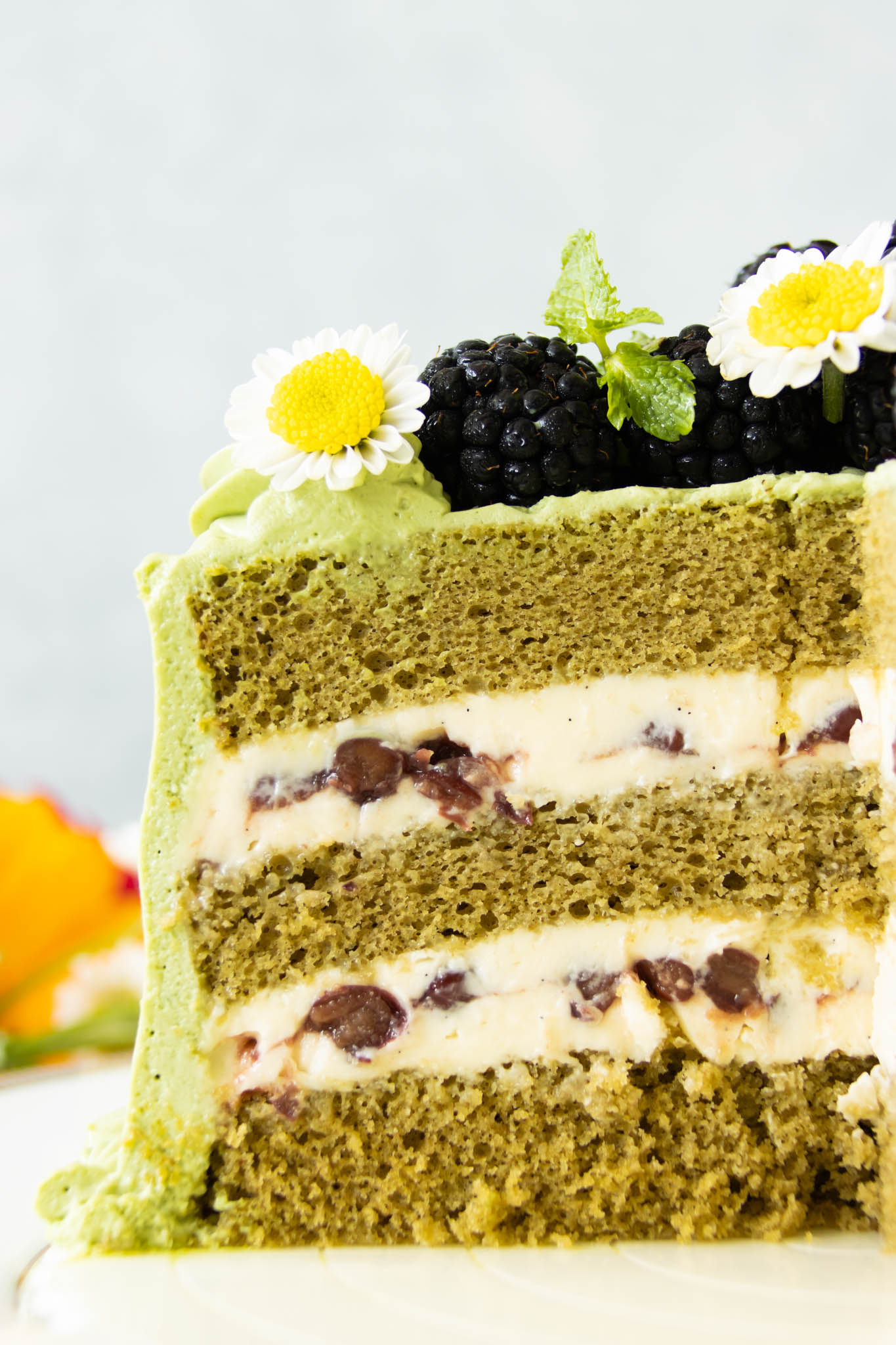 Matcha Red Bean Cake Foodelicacy