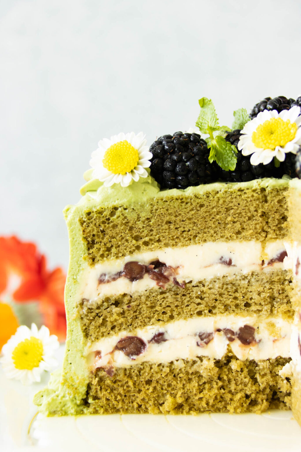 Matcha Red Bean Cake Foodelicacy