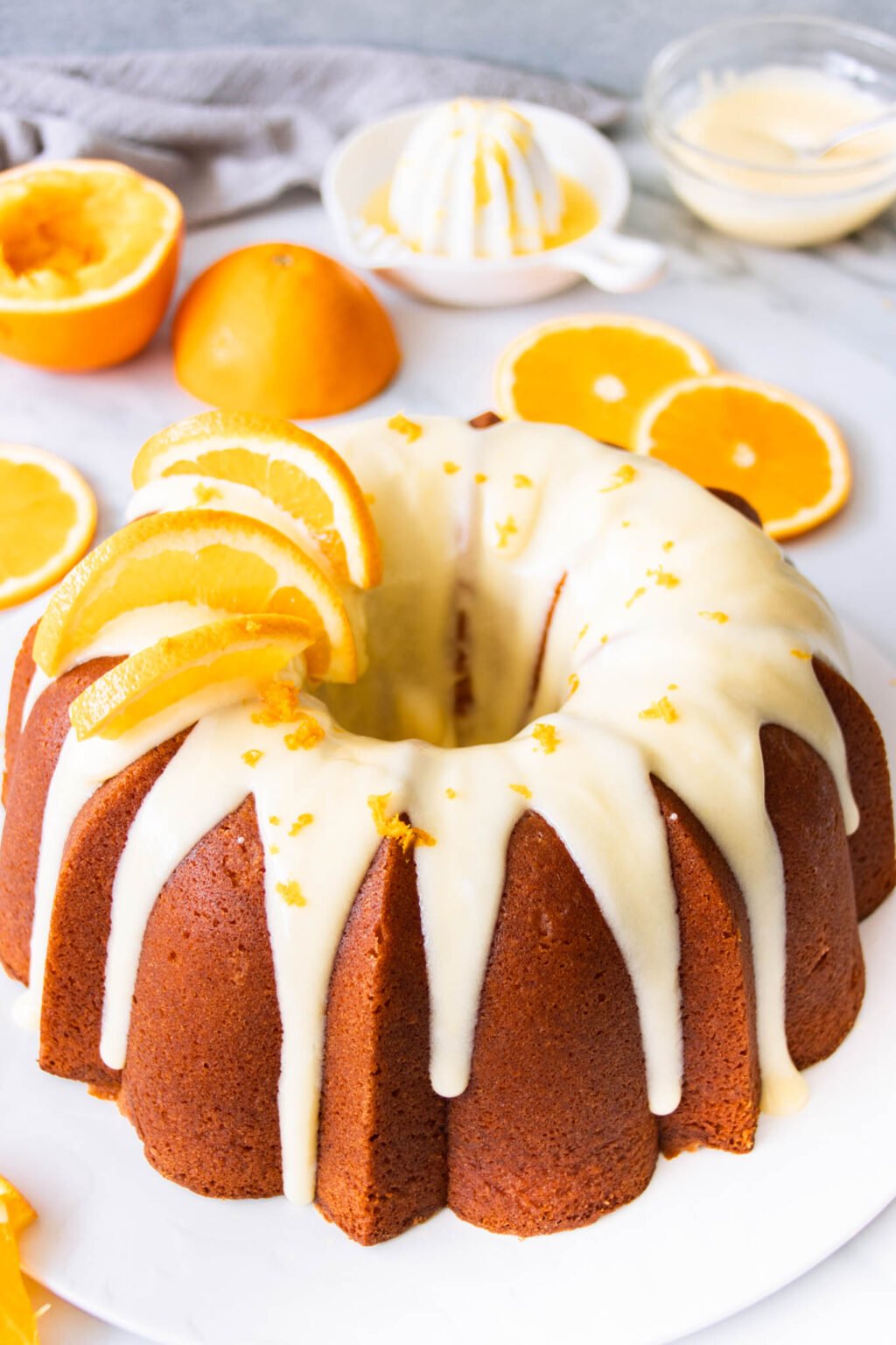 Orange Pound Cake with Orange Cream Cheese Glaze