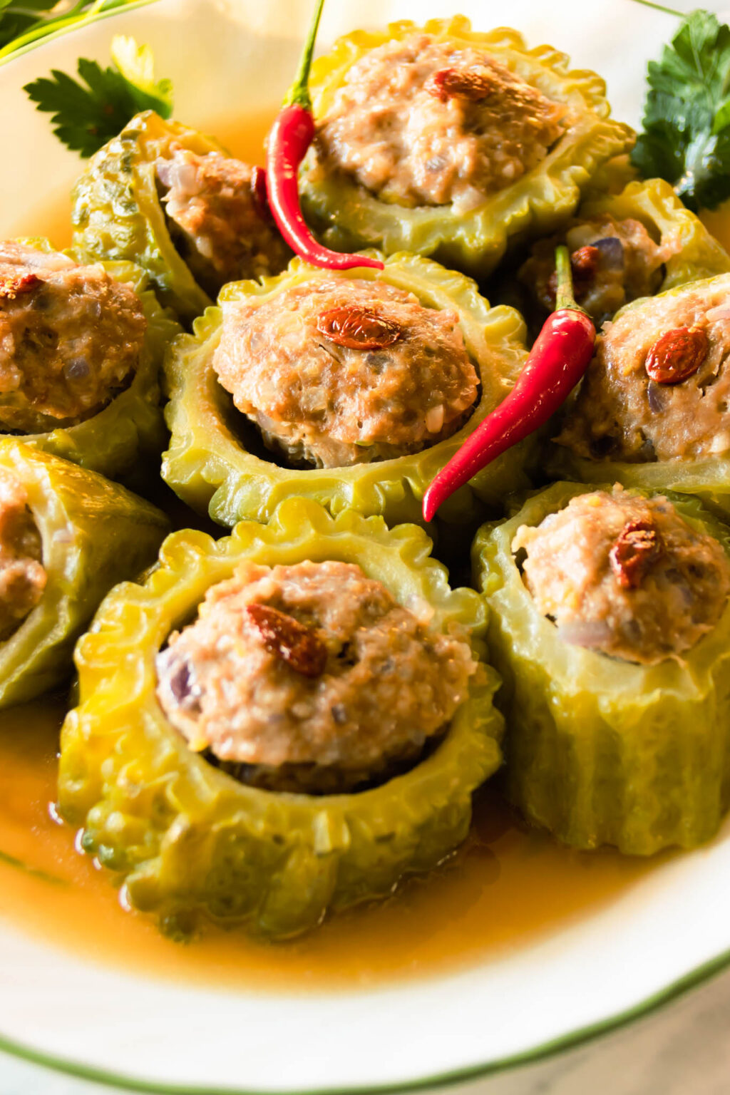 Bitter Melon with Pork Stuffing {Quick Meal Prep} Foodelicacy